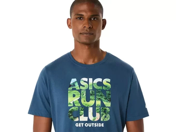 UNISEX ASICS RUN OUTSIDE CLUB SHORT SLEEVE TEE UNISEX ASICS RUN OUTSIDE CLUB SHORT SLEEVE TEE