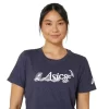 WOMEN’S ASICS FLORAL SLOGAN SHORT SLEEVE TEE WOMEN’S ASICS FLORAL SLOGAN SHORT SLEEVE TEE