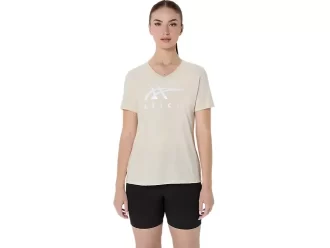 WOMEN’S ASICS STRIPES V-NECK