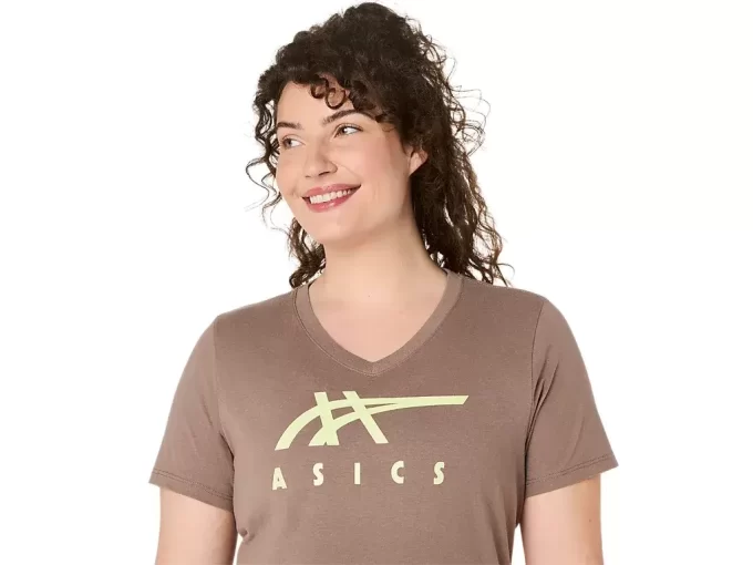 WOMEN’S ASICS STRIPES V-NECK