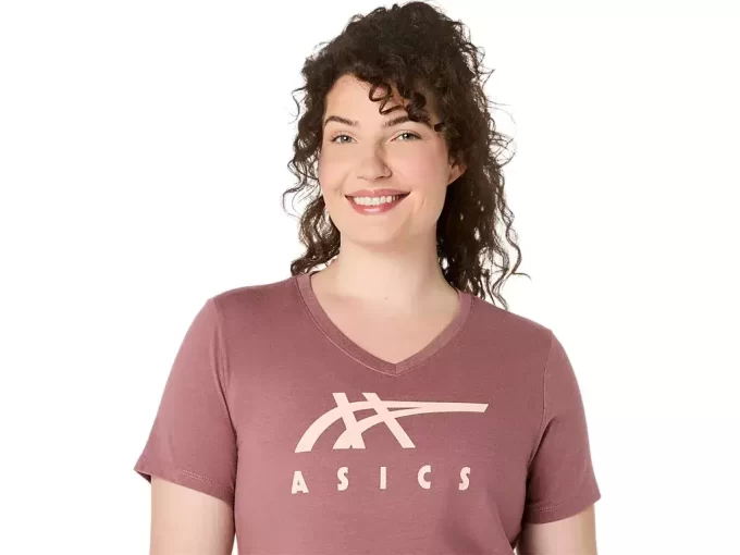 WOMEN’S ASICS STRIPES V-NECK WOMEN’S ASICS STRIPES V-NECK