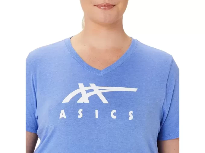 WOMEN’S ASICS STRIPES V-NECK