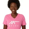 WOMEN’S ASICS STRIPES V-NECK